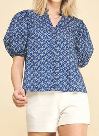Pinch - Floral Print Button Top