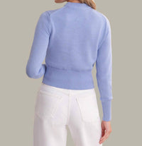 525 America Adeline Cotton Sweater in blue heron - women's sweater - detail view
