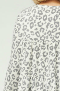 Entro - Animal Print Tiered Top