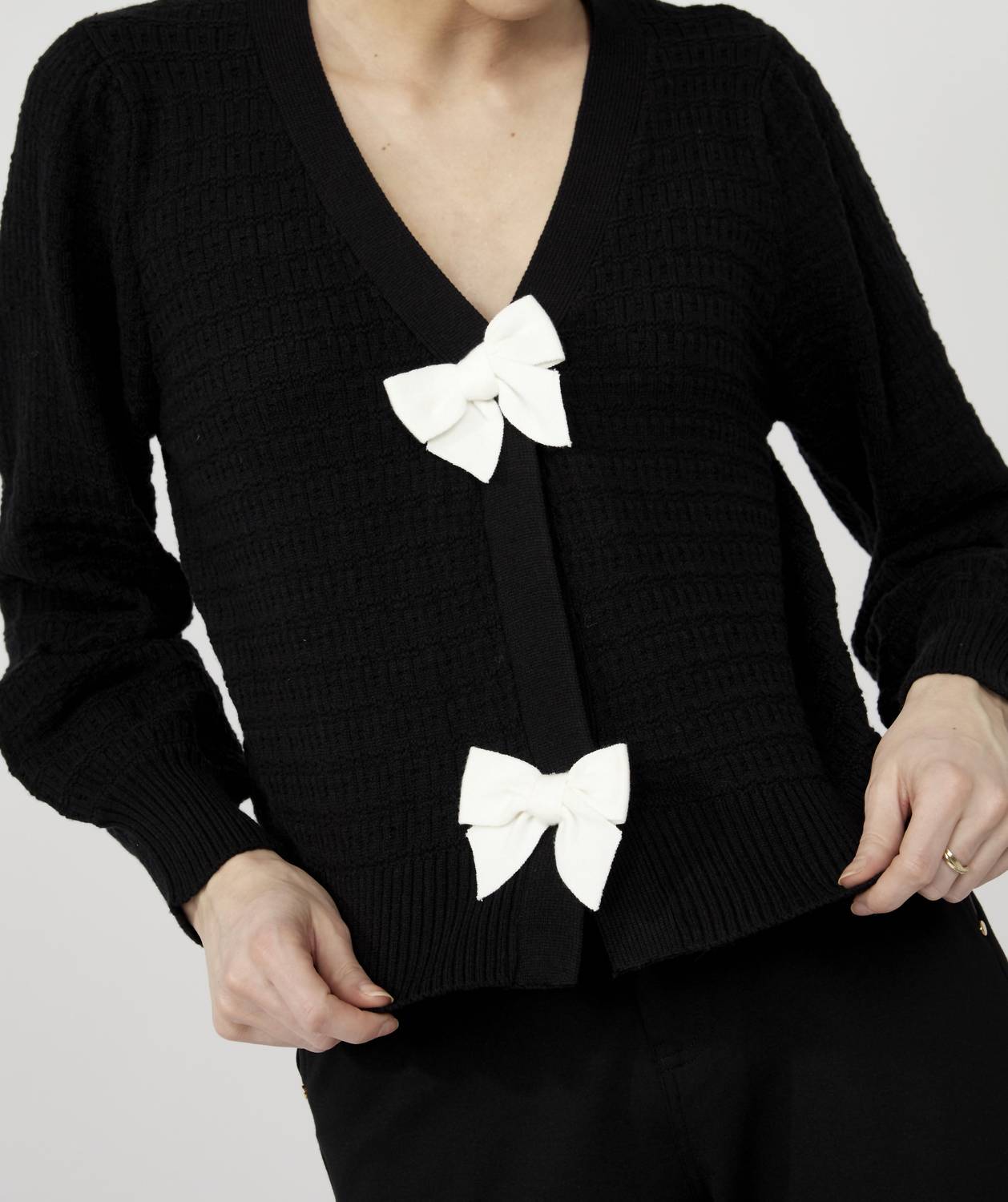 Frank Lyman - Knit Cardigan With Decorative Bows