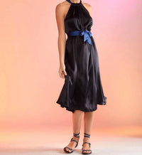 SALERNO SILK HALTER DRESS