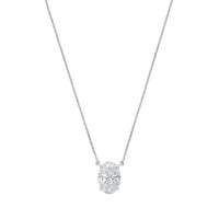 Diana M Jewels - 12.00 Ct Lab-grown Oval East–west Diamond Necklace
