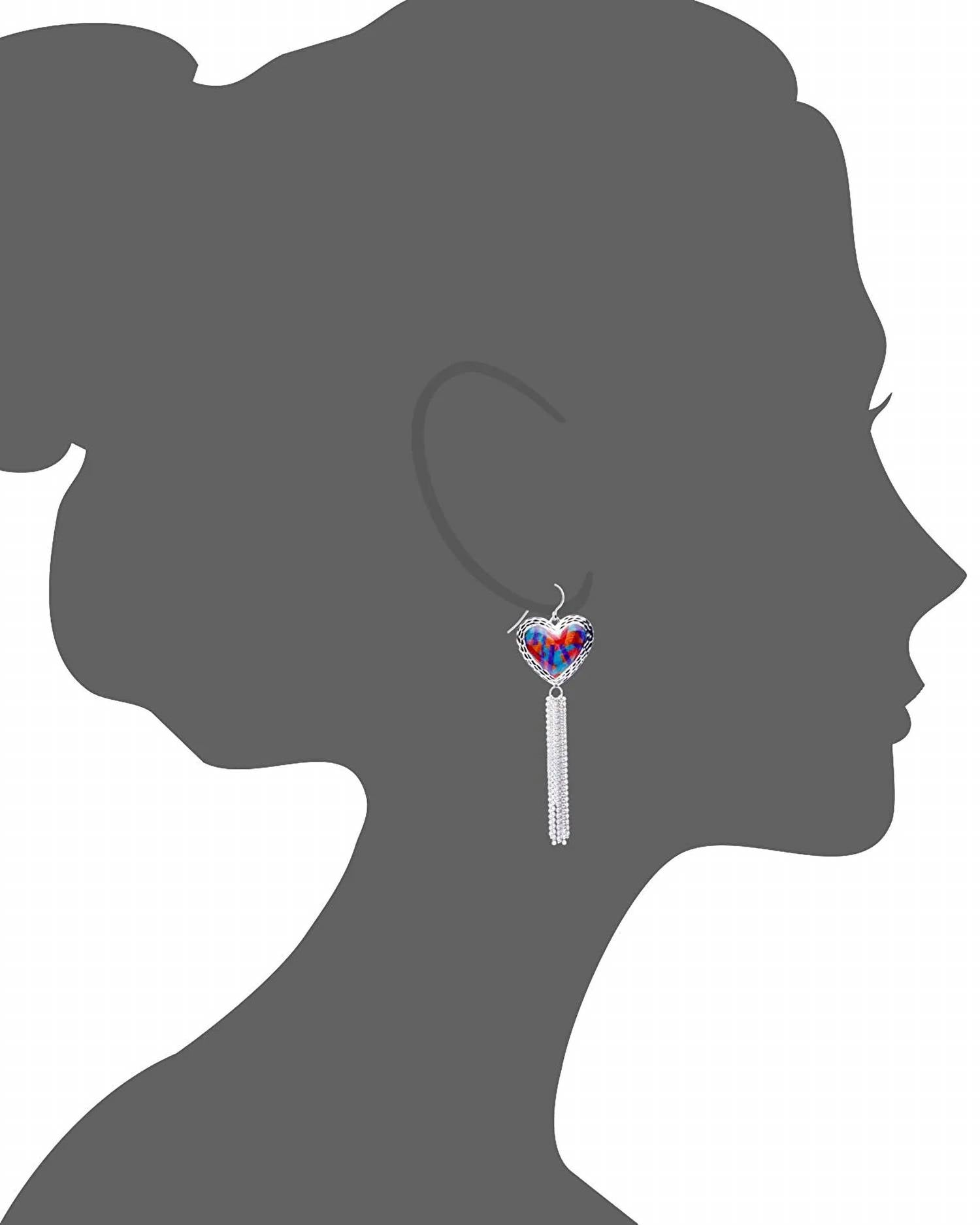 Gold & Honey - Women's Heart Tassel Earrings