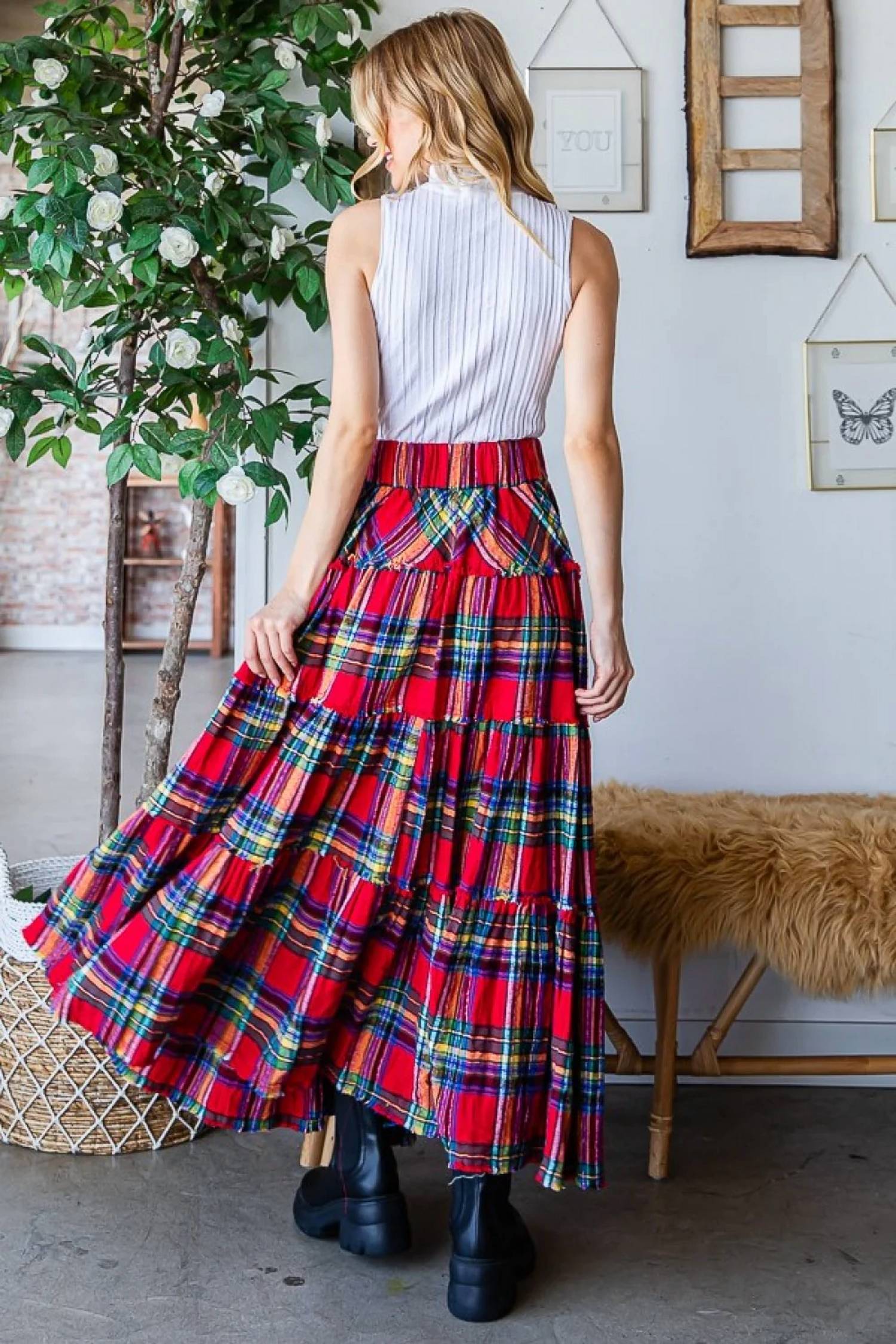 Oli & Hali - Plaid Maxi Skirt