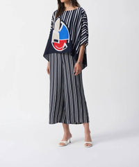 Joseph Ribkoff - Striped Abstract Poncho Top