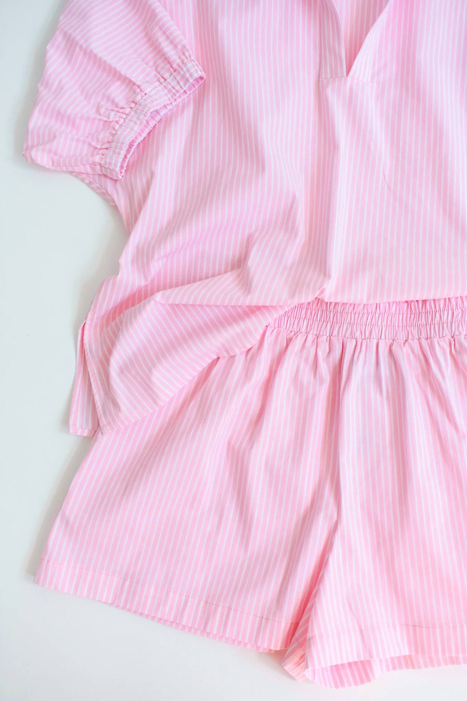 Adrienne - Blush Hour Striped Shorts