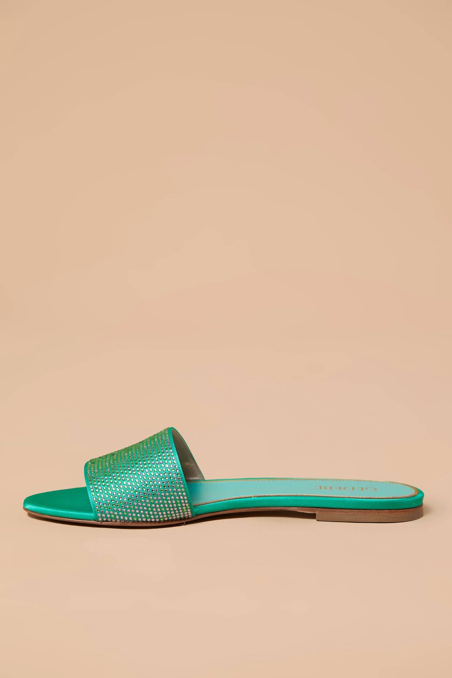 Gedebe - Women's Satin Rhinestone Embellished Flats