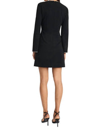 Donna Morgan Julia Rhinestone Mini Dress in black - women's dress - detail view