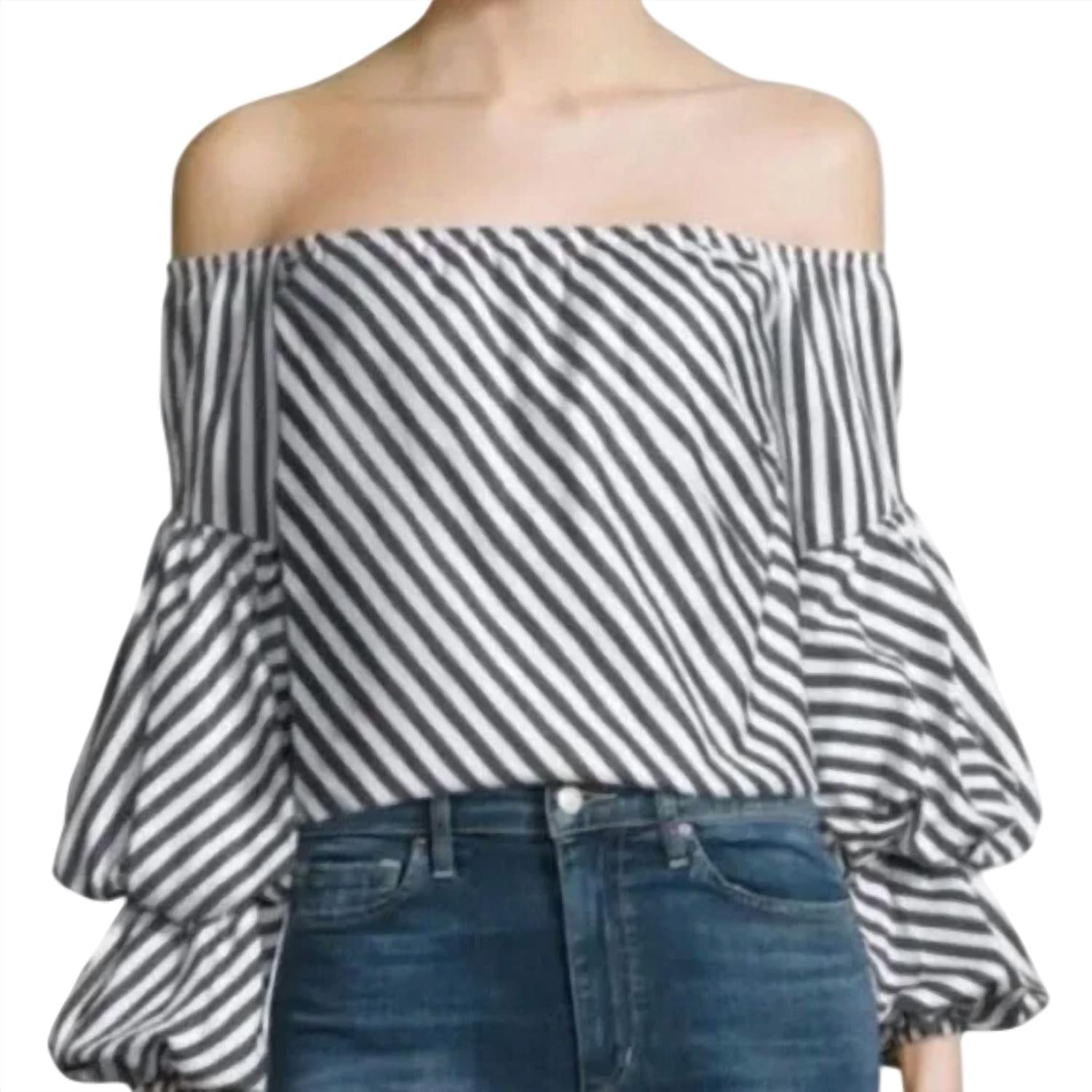 Petersyn - Lilly Off Shoulder Striped Blouse