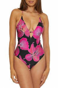 Trina Turk - Plunge Neck One Piece Swimsuit