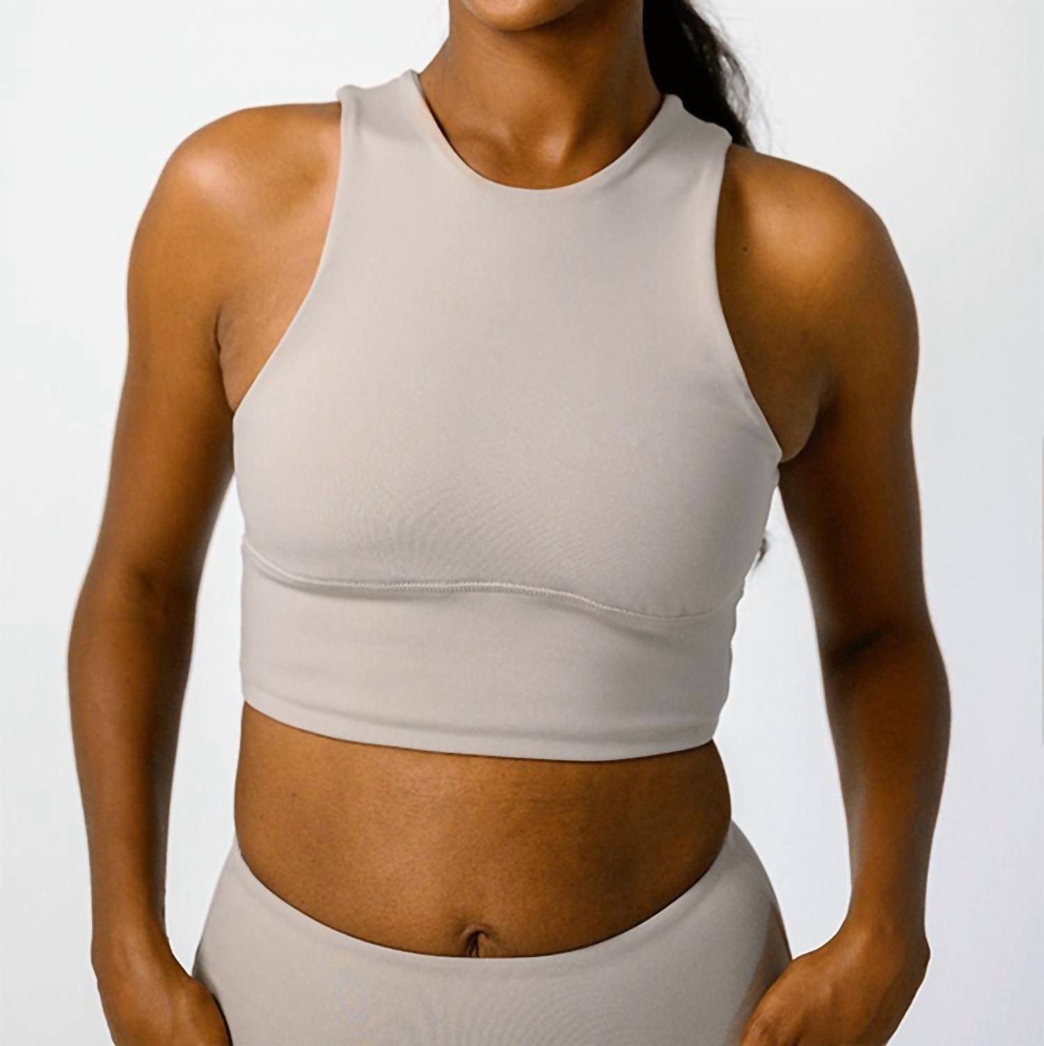 Yoga Democracy Free Range Sport Bra in mushroom - women's intimate