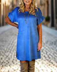 Wonderful & Young - Short Sleeve Suede Dress