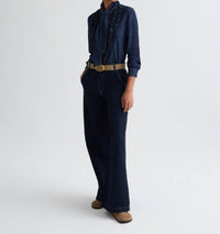 TWP Connor Shirt in indigo resin - women's blouse - alternate view
