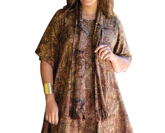 On The Plus Side - Plus Size Madras Rayon Batik Scarf