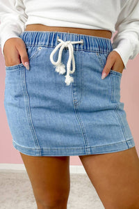Mica Denim - Women's Fallon Denim Mini Skirt