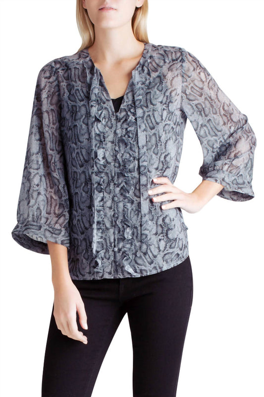 Kensie - Neck Tie Long Sleeve Top