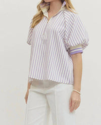 Entro - Latte Stripe Top