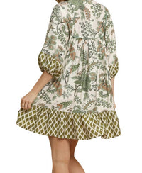 Umgee - Mixed Print 3/4 Sleeve Dress