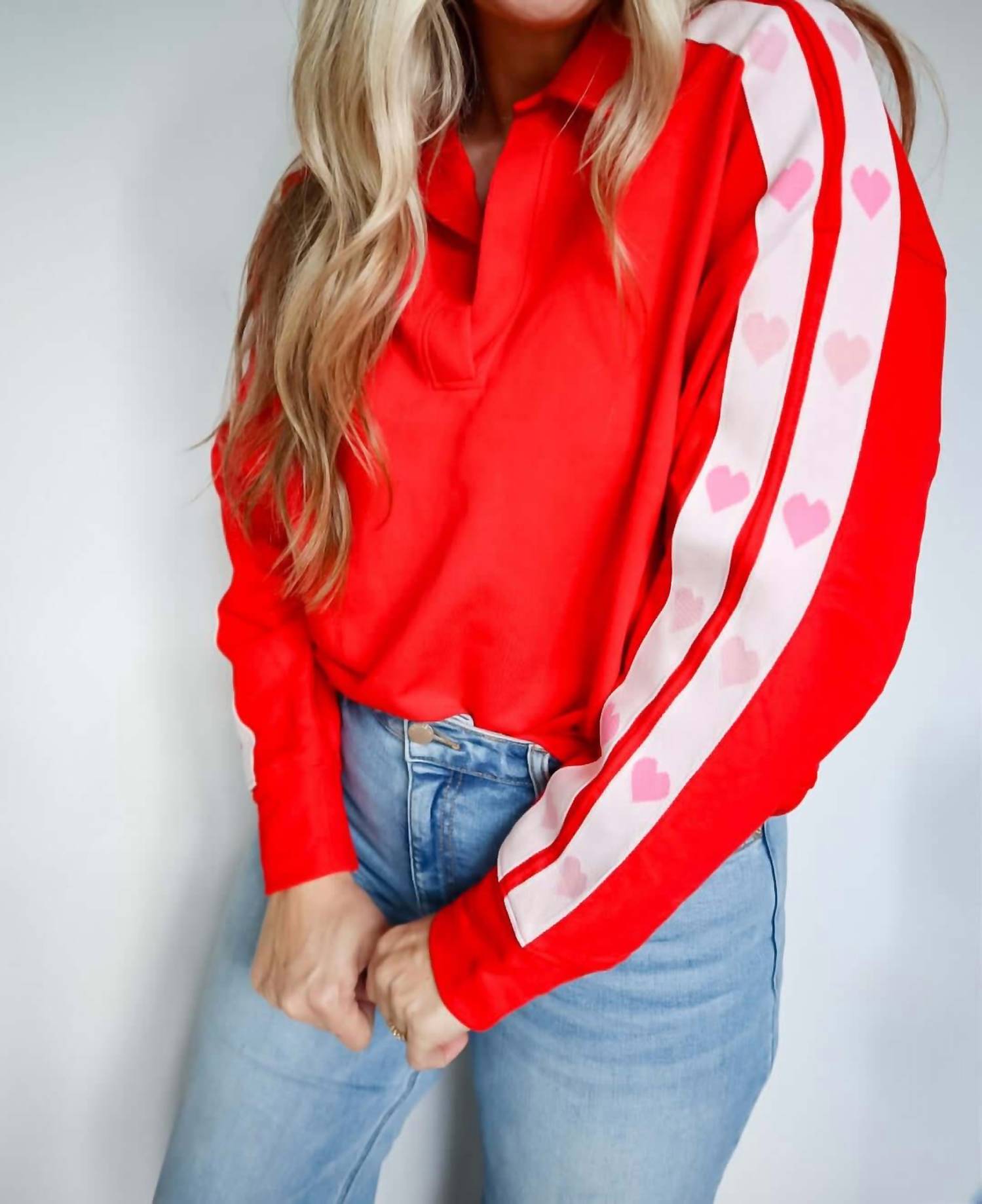 The Greii - Jenna Double Heart Trim Pullover