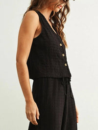 Miou Muse - Textured Lightweight Crinkled Texture Waistcoat