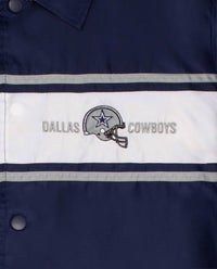 Starter - Men's Dallas Cowboys Snap-front Collared Chest Stripe Jacket