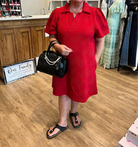 See And Be Seen - Elaina Short Sleeve Textured Dress