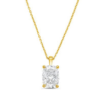 Diana M Jewels - 7.00 Ct Lab-grown Cushion-shaped Diamond Pendant Necklace On Solid Bail