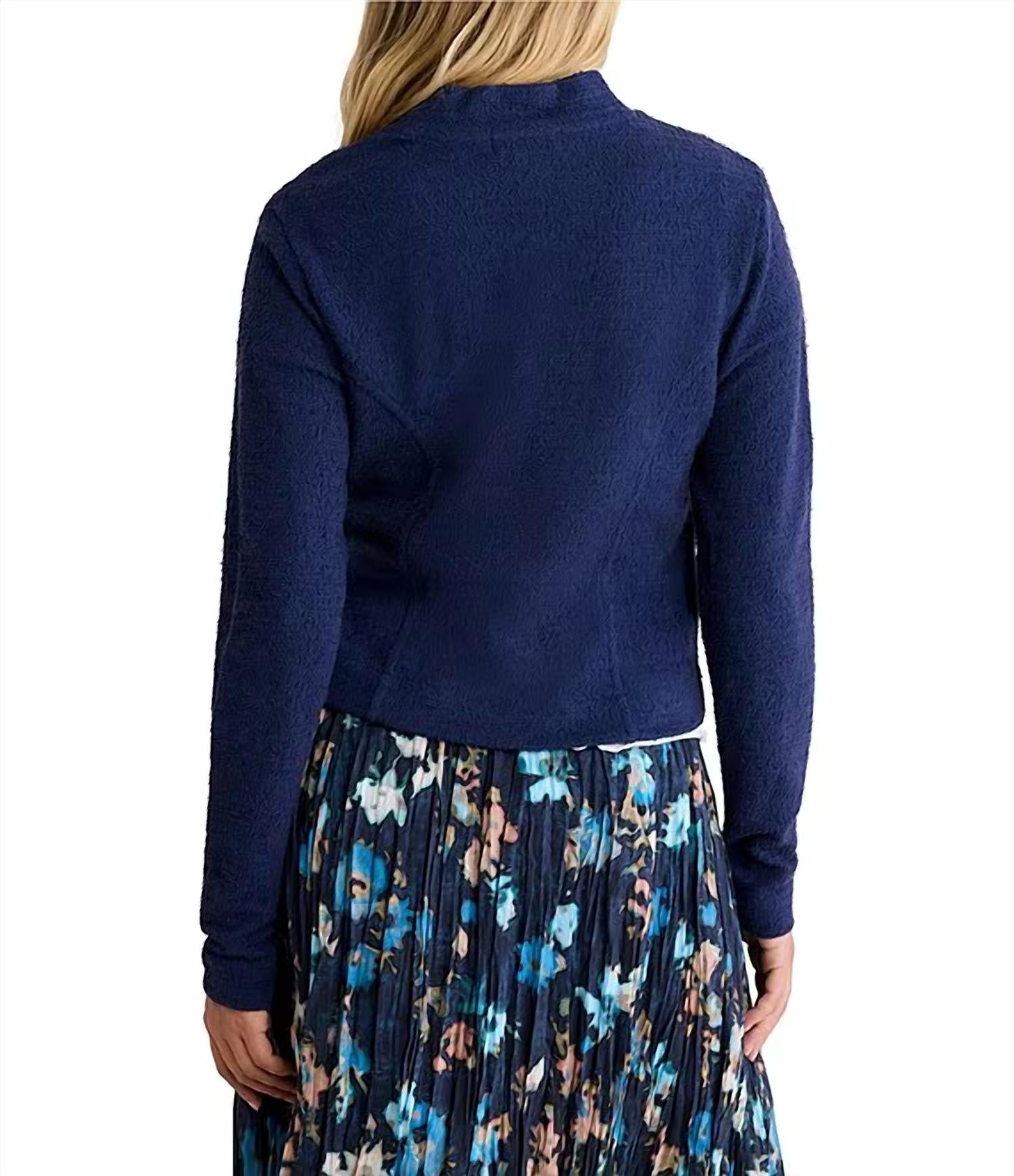 Nic + Zoe - TEXTURED KNIT BOMBER JACKET
