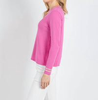 Peace Of Cloth - Sheer Stripe Long Sleeve Crew Top