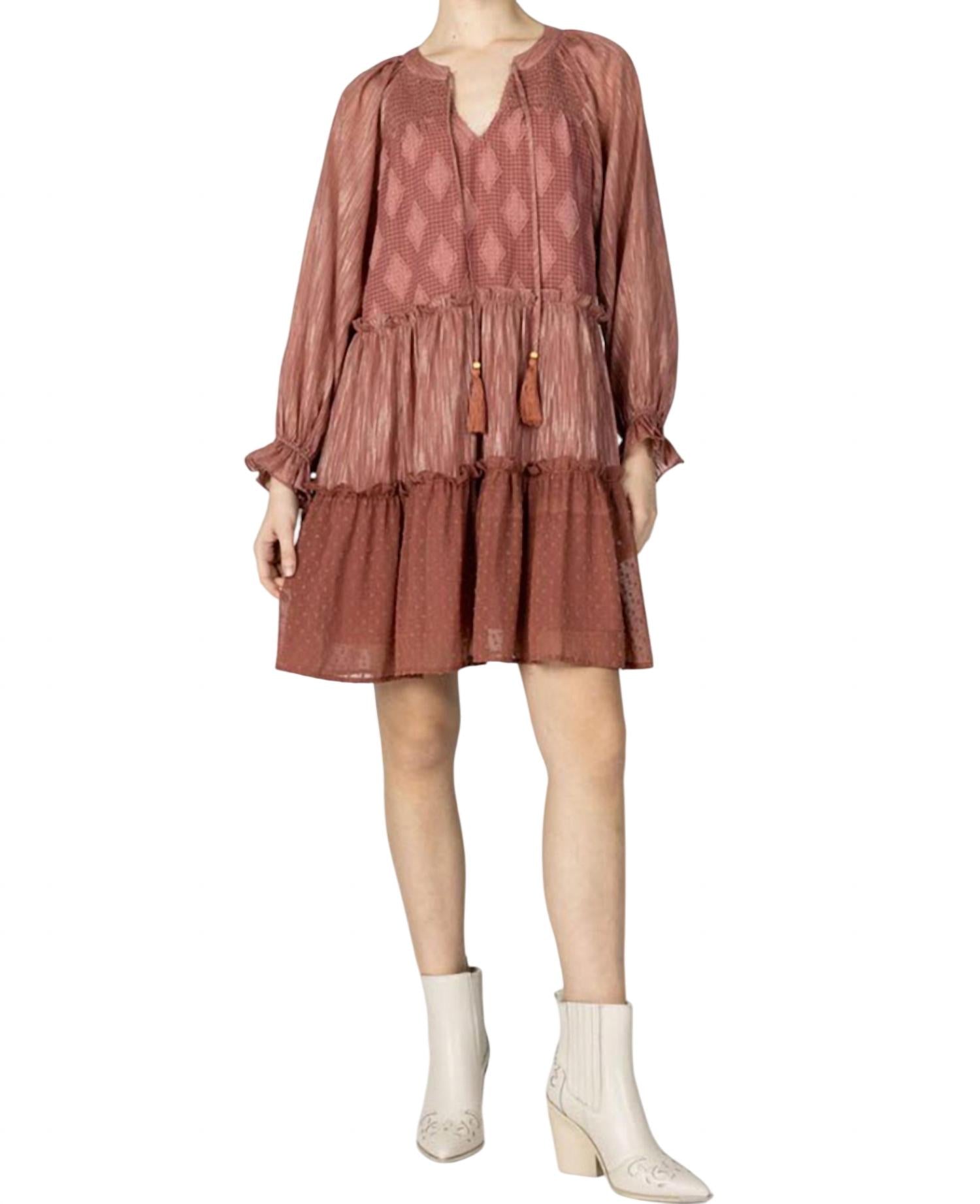 Miss Me - Long Balloon Sleeve Ruffled Dress