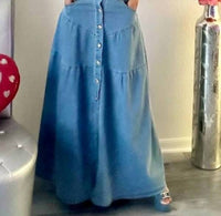 Lizette Collection - Button Down Denim Maxi Dress