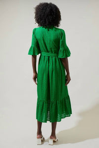 Sugarlips - Eyelet Button Down Midi Dress