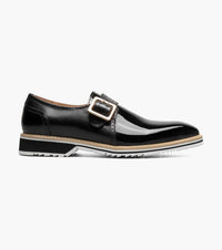 STACY ADAMS Men's Bartram Plain Toe Monk Strap Shoes in black - men's loafer - view 5