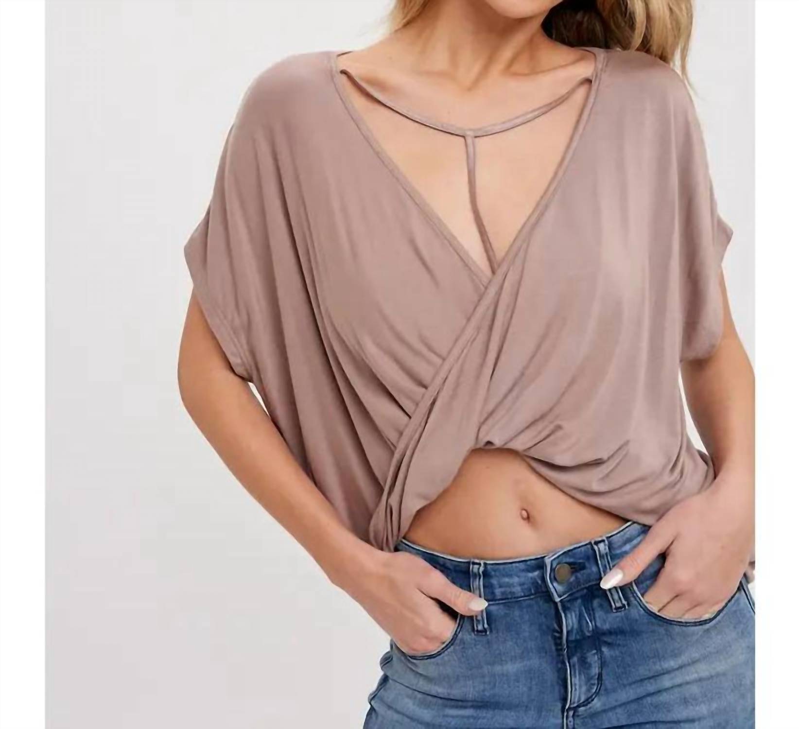 Bluivy - Twisted Back With T-Strap Jersey Top