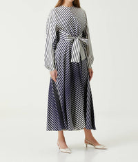 Valentino - Striped Maxi Silk Dress