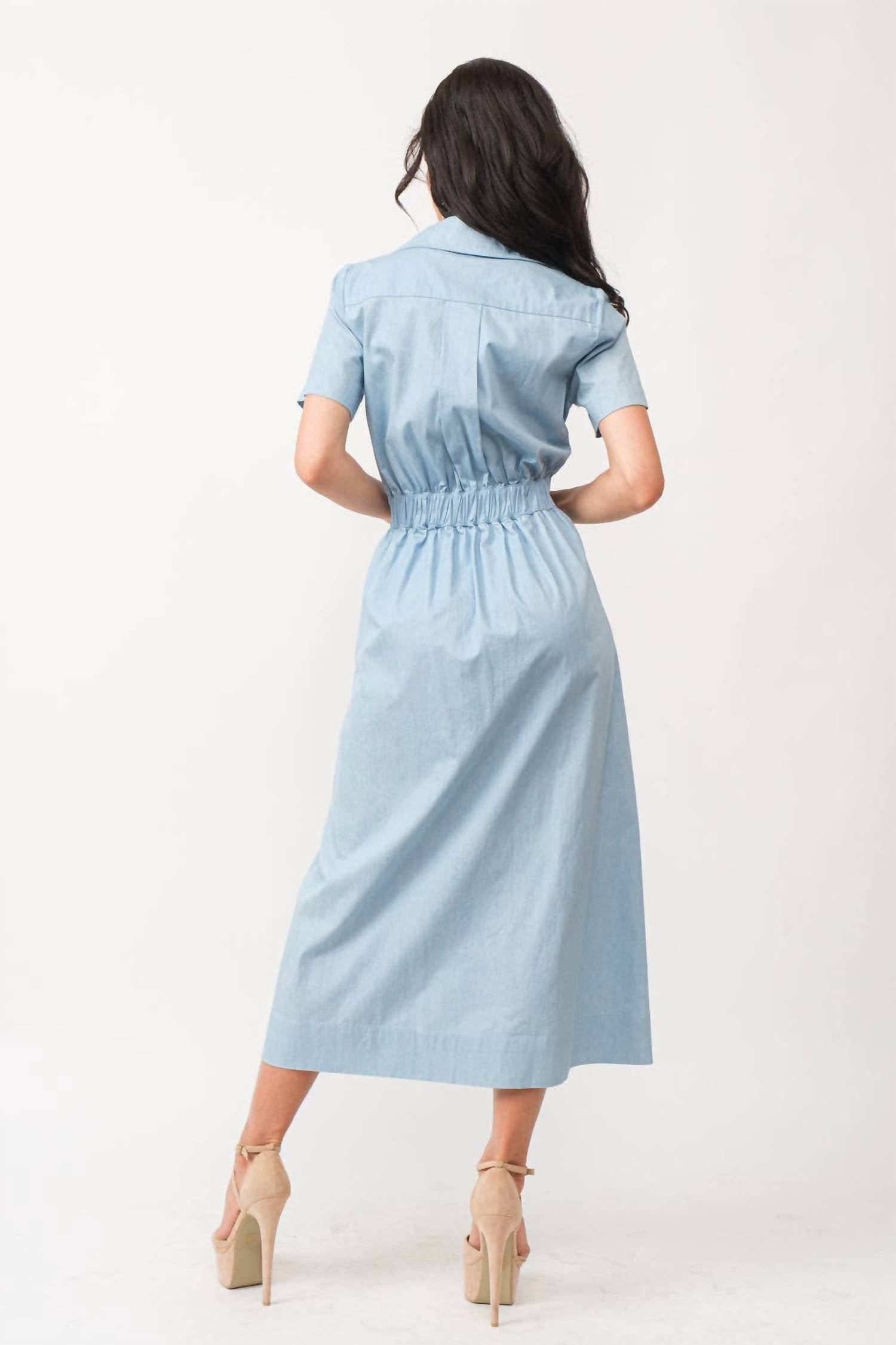 Tea & Cup - Short Sleeve A-line Midi Dress