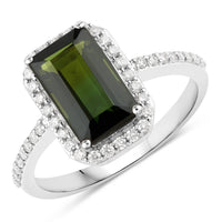 Diana M Jewels Women's Octagon Natural Tourmaline Fashion Ring (2.34 Ct) - Classic Plus in 14k white gold - women's jewelry