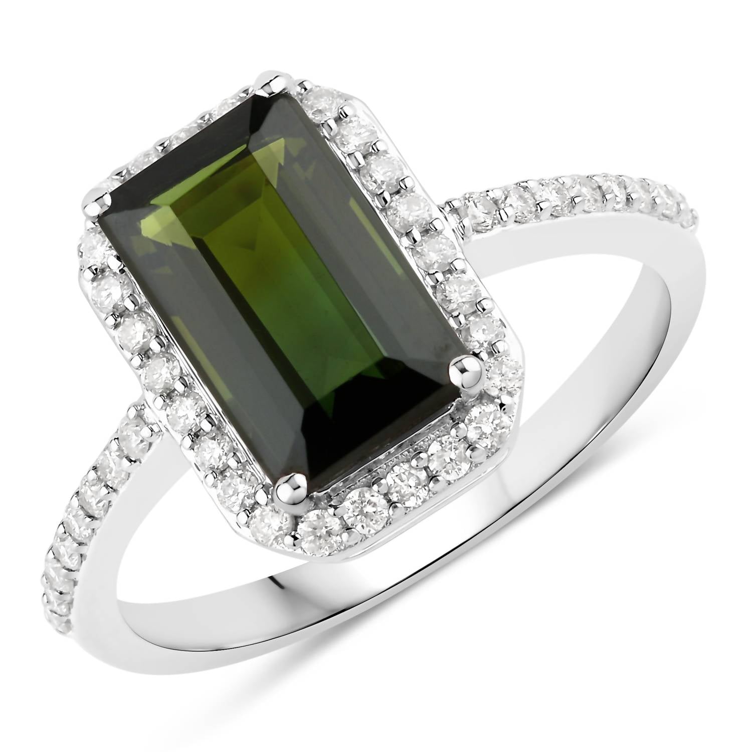 Diana M Jewels Women's Octagon Natural Tourmaline Fashion Ring (2.34 Ct) - Classic Plus in 14k white gold - women's jewelry