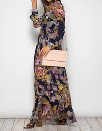 She + Sky - Long Sleeve Floral Maxi Dress