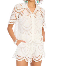 ALLISON NEW YORK Clyde Cotton Eyelet Shirt in white - women's shirt - view 6