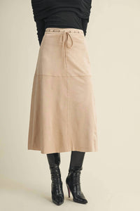 Mustard Seed - Drawstring Suede A Line Skirt