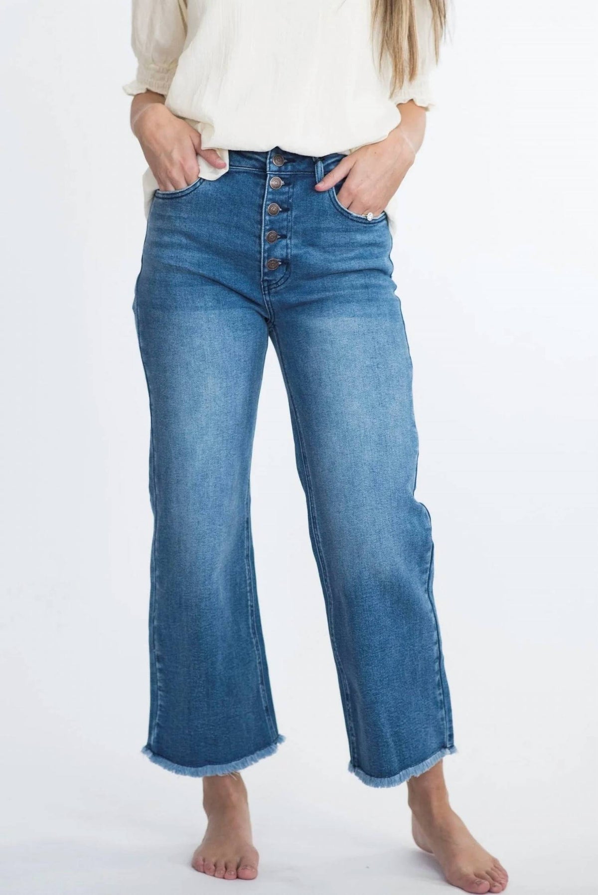 Tea N Rose - Women's Rhea High Rise Cropped Jeans