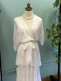 Scandal Italy Women's Nicki Tiered Maxi Dress in white - women's dress - detail view