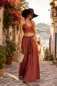 Elan - Wide Leg Pants With Rope Tie