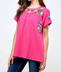 See And Be Seen - On The Border Embroidered Top