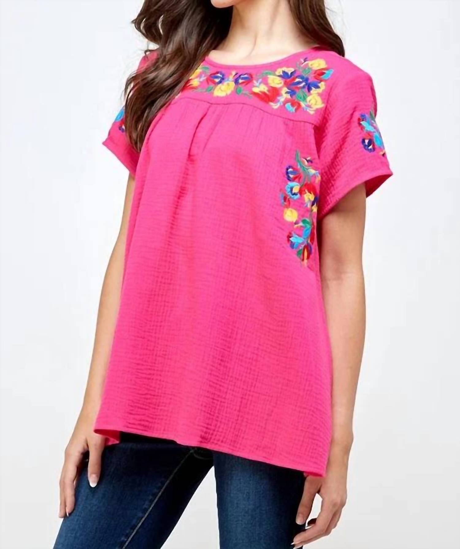 See And Be Seen - On The Border Embroidered Top