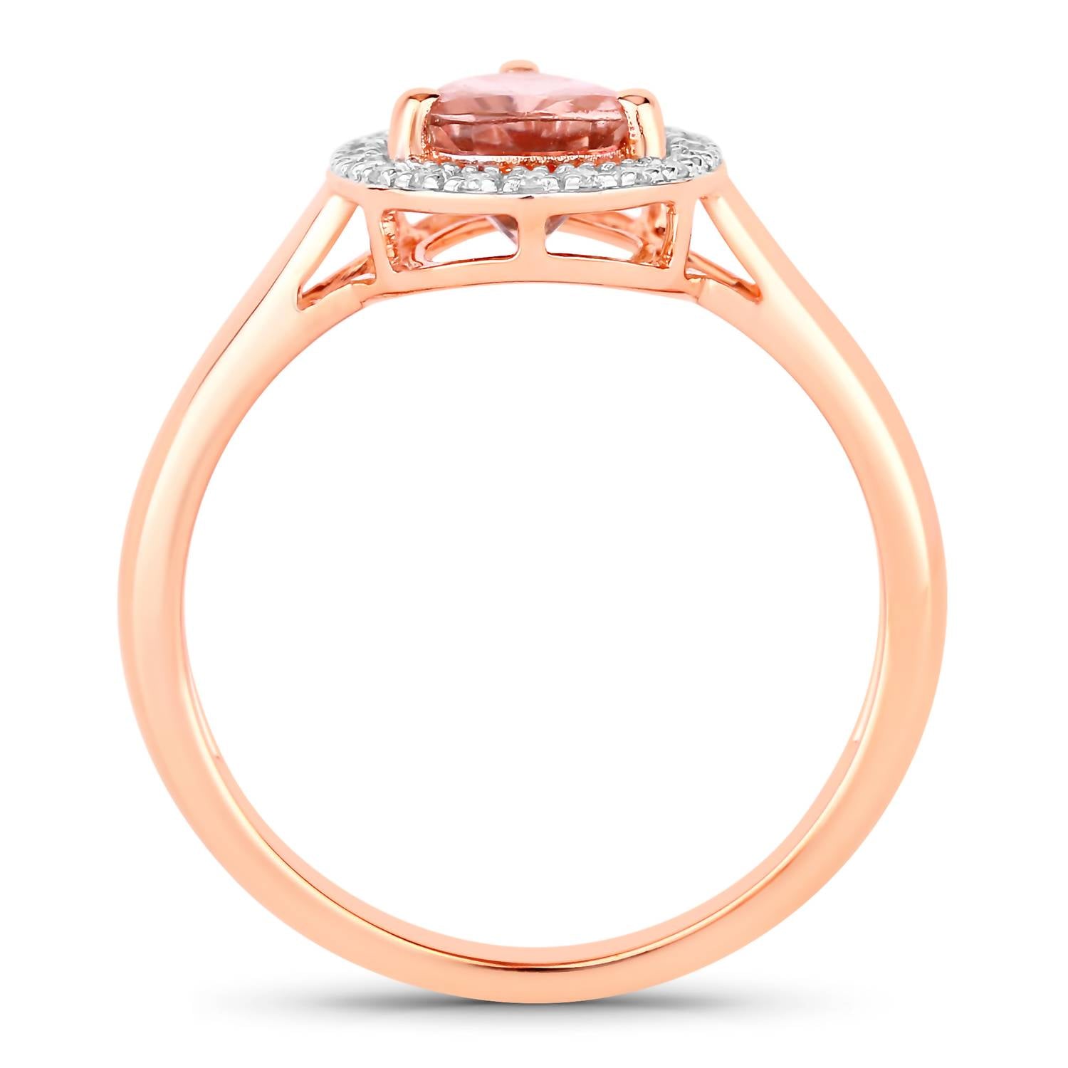 Diana M Jewels - Women's Pear Natural Morganite Fashion Ring (1.05 Ct) - Petite