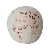Creative Co-Op - Fabric Printed Globe Shaped Orb Pillow With Animals