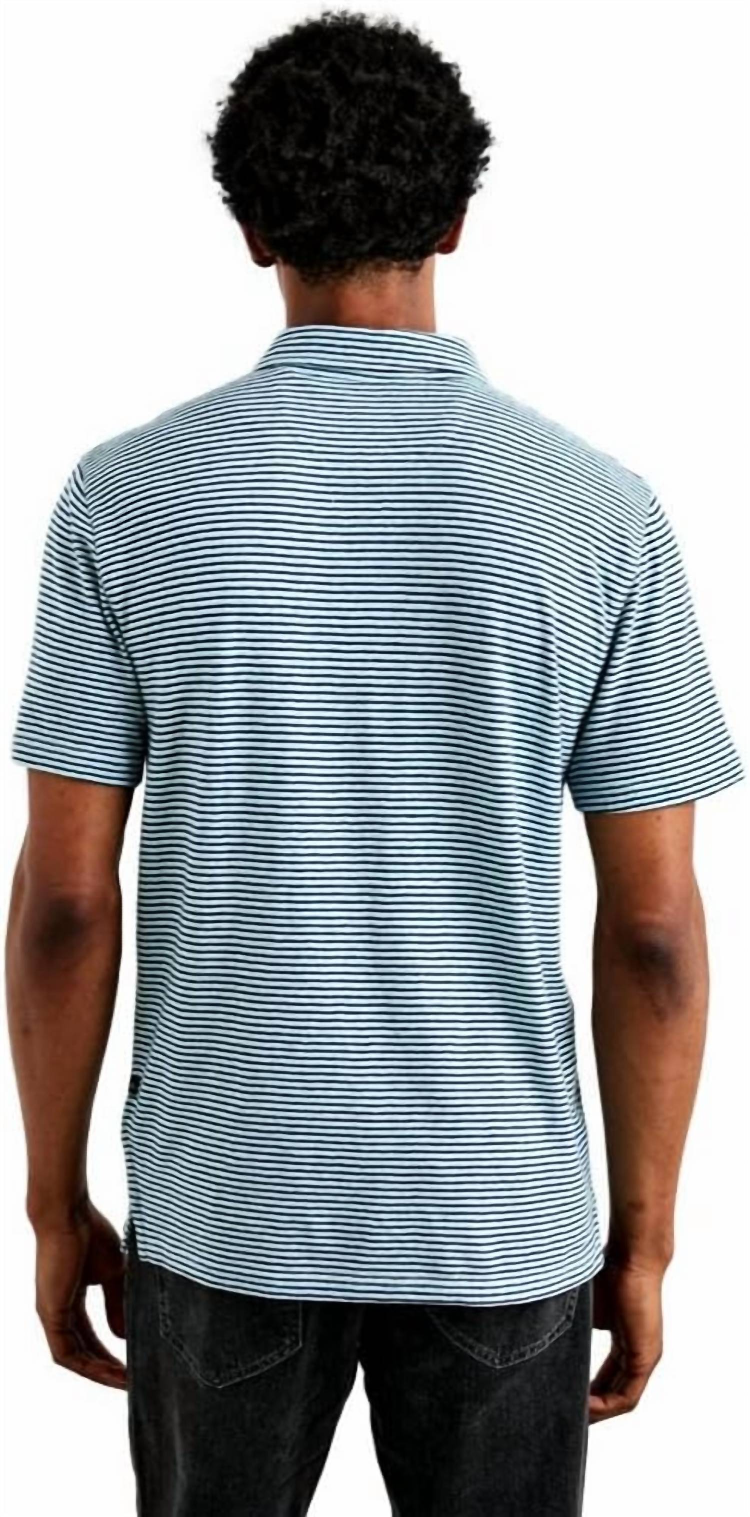 Rails Napoli Polo Shirt in cerulean sky stripe - men's shirt - view 4