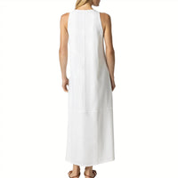 Lilla P Women's Sleeveless Keyhole Maxi Dress in white - women's dress - alternate view